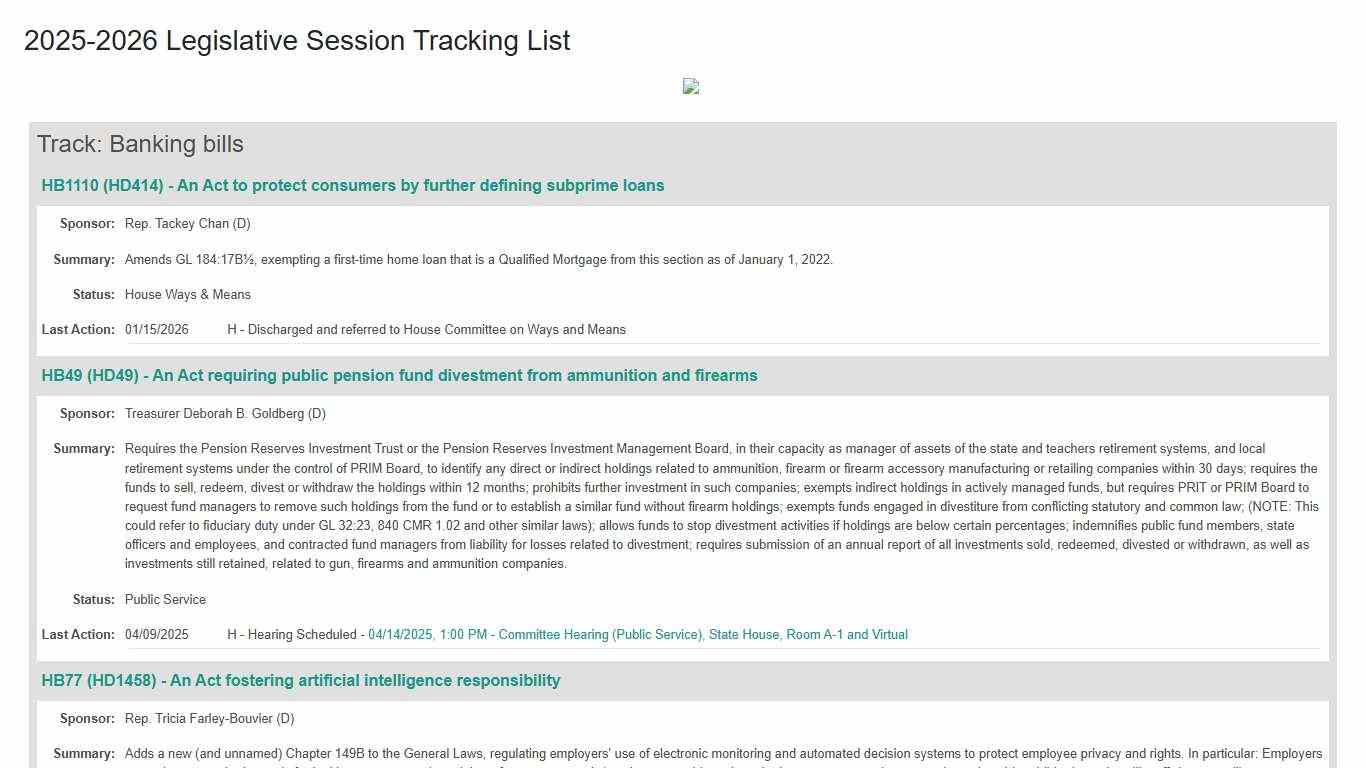 2025-2026 Legislative Session Tracking List - InstaTrac, Inc.